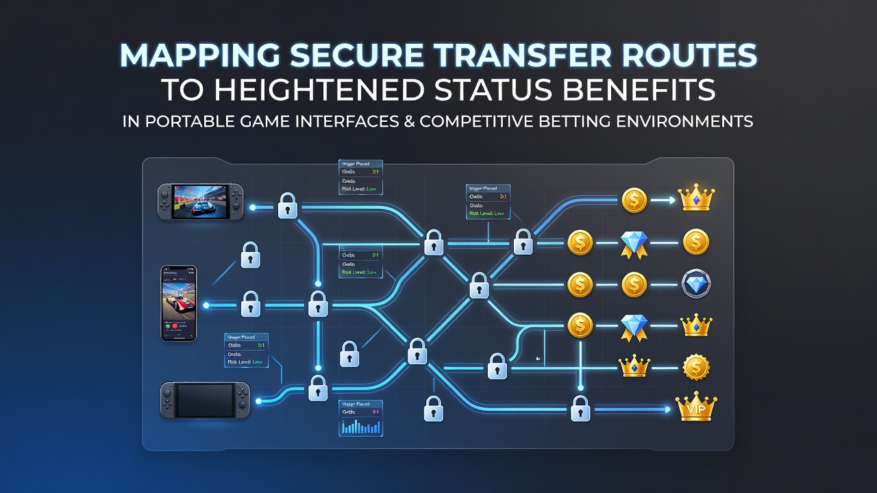 Illustration of secure data pathways connecting mobile game interfaces to betting status systems