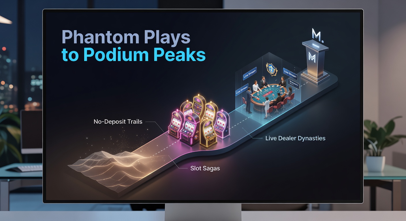 Dynamic illustration of slot reels exploding into live dealer tables and sports betting interfaces on a phone, capturing the evolution from free plays to high-stakes action
